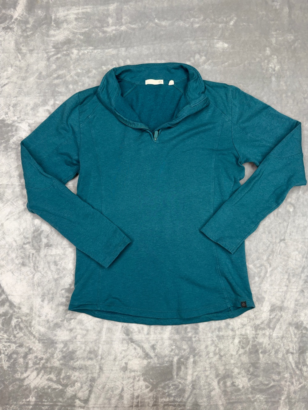 Tasc Teal Long Sleeve Quarter Zip Cotton Pullover